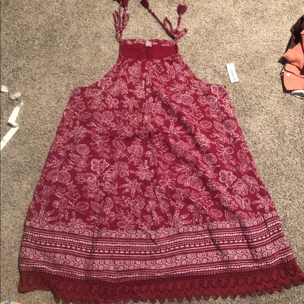 Red wine urban summer dress